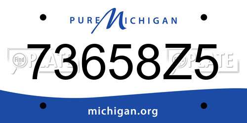 73658Z5 Michigan License Plate