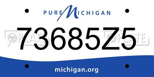 73685Z5 Michigan License Plate