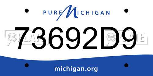 73692D9 Michigan License Plate