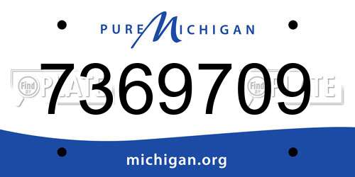 7369709 Michigan License Plate