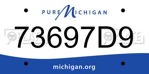 73697D9 Michigan License Plate