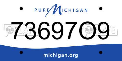 73697O9 Michigan License Plate