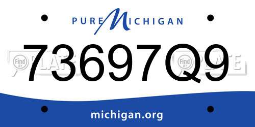 73697Q9 Michigan License Plate