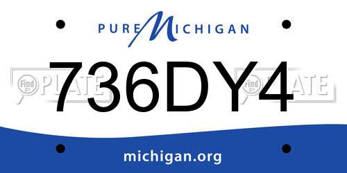 736DY4 Michigan License Plate