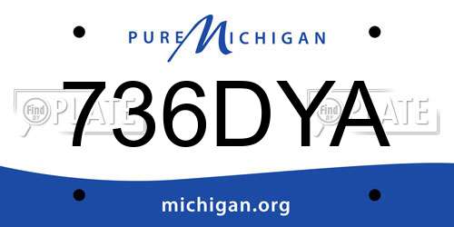 736DYA Michigan License Plate