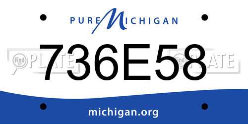 736E58 Michigan License Plate