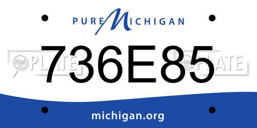 736E85 Michigan License Plate