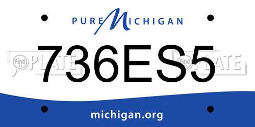 736ES5 Michigan License Plate