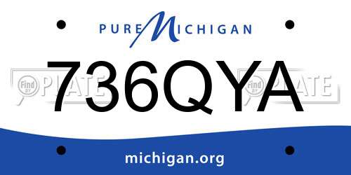 736QYA Michigan License Plate