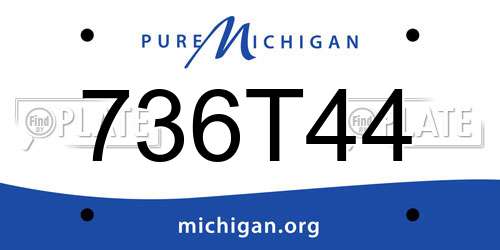 736T44 Michigan License Plate