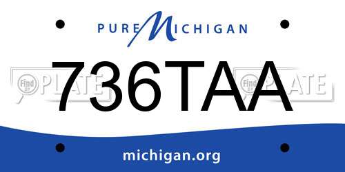736TAA Michigan License Plate