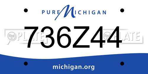 736Z44 Michigan License Plate