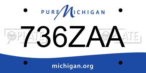 736ZAA Michigan License Plate