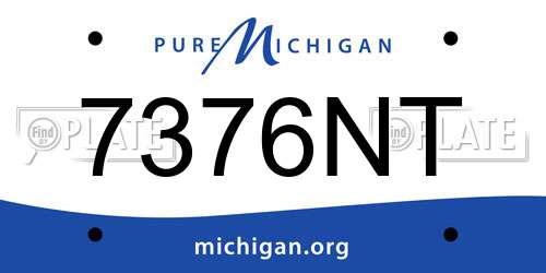 7376NT Michigan License Plate