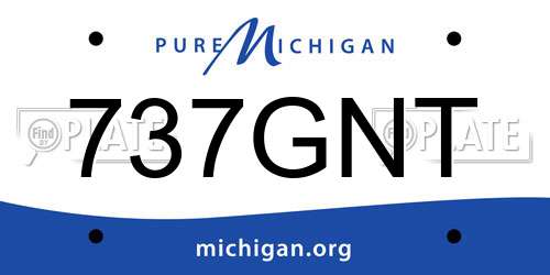 737GNT Michigan License Plate