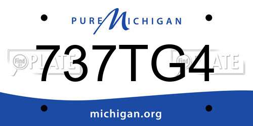 737TG4 Michigan License Plate