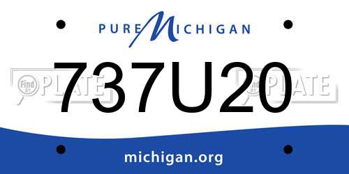 737U20 Michigan License Plate