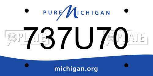 737U70 Michigan License Plate