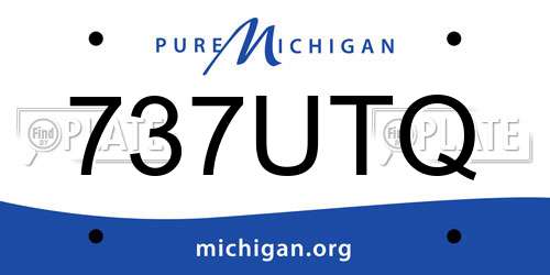 737UTQ Michigan License Plate