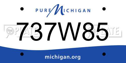 737W85 Michigan License Plate