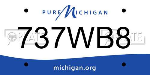 737WB8 Michigan License Plate