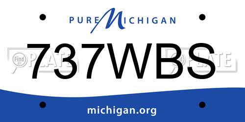 737WBS Michigan License Plate