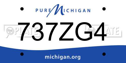 737ZG4 Michigan License Plate