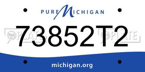 73852T2 Michigan License Plate