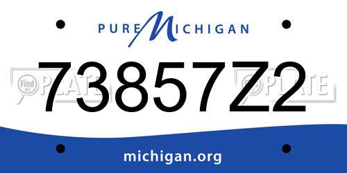 73857Z2 Michigan License Plate