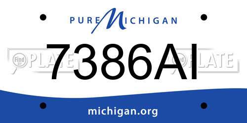 7386AI Michigan License Plate