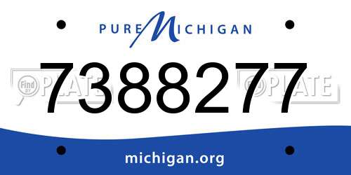 7388277 Michigan License Plate