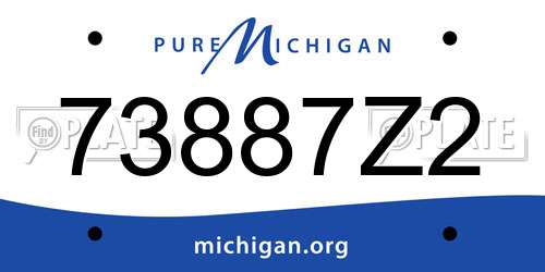73887Z2 Michigan License Plate