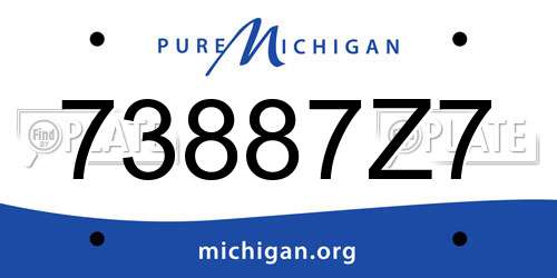 73887Z7 Michigan License Plate