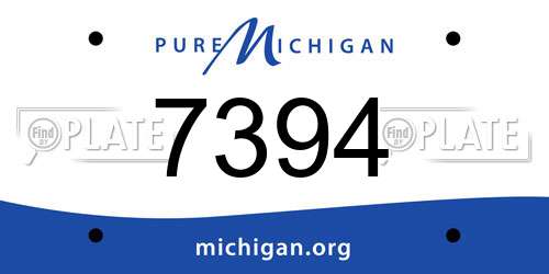 7394 Michigan License Plate