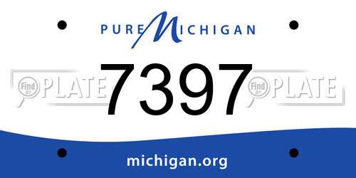 7397 Michigan License Plate