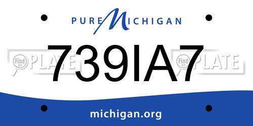 739IA7 Michigan License Plate