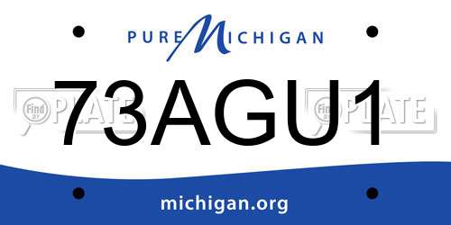 73AGU1 Michigan License Plate