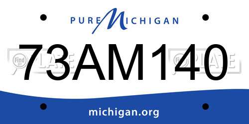 73AM140 Michigan License Plate