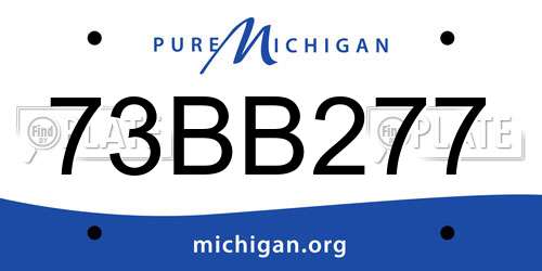 73BB277 Michigan License Plate
