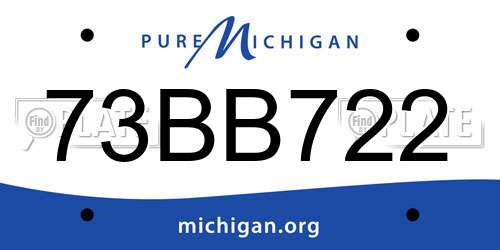 73BB722 Michigan License Plate
