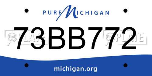73BB772 Michigan License Plate