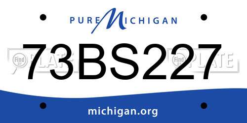 73BS227 Michigan License Plate