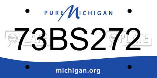 73BS272 Michigan License Plate