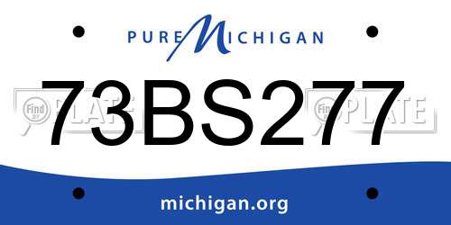 73BS277 Michigan License Plate