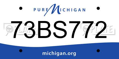 73BS772 Michigan License Plate