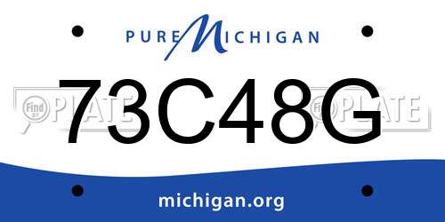 73C48G Michigan License Plate