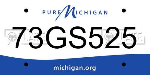 73GS525 Michigan License Plate