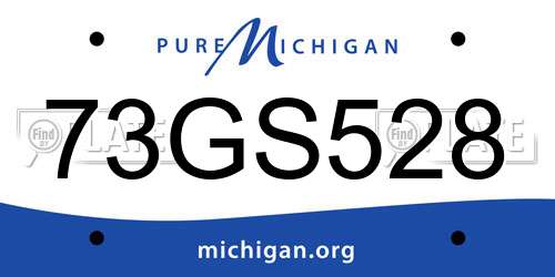 73GS528 Michigan License Plate