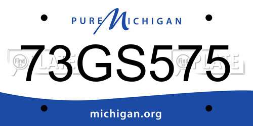 73GS575 Michigan License Plate