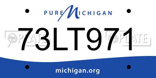 73LT971 Michigan License Plate
